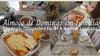 ALMOÇO DE DOMINGO ESPECIAL: LASANHA DELICIOSA E PUDIM DE LEITE CONDENSADO-Cardápio completo e fácil