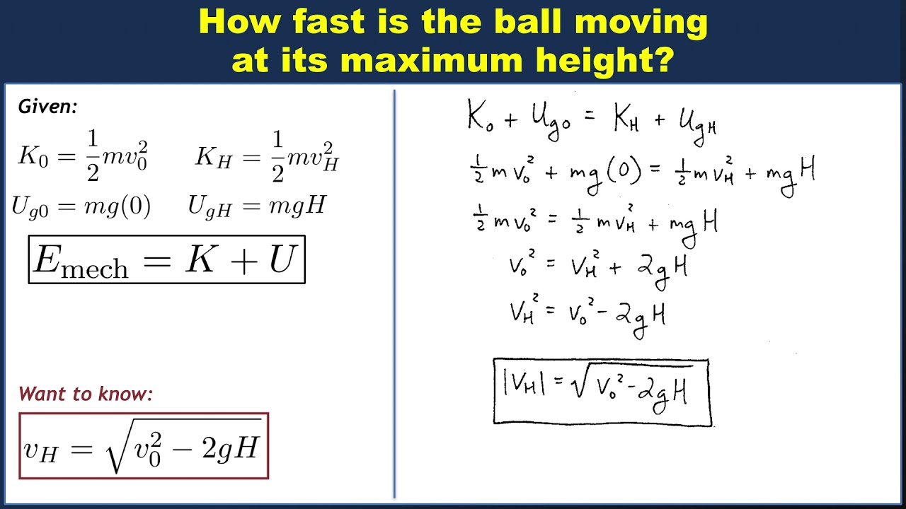 Applying conservation of energy to a baseball throw YouTube