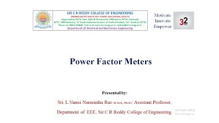 power factor meters II 08-05-2021 II EEE Regular (A&B) II SIRCRRCOE II Sri LVNR II