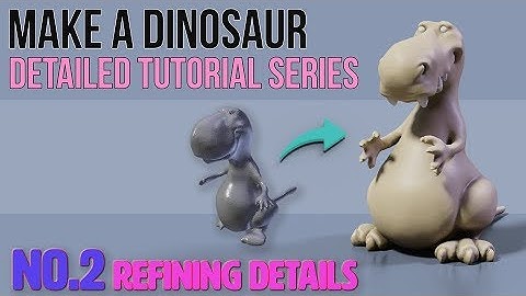 Making a Dinosaur Part 2 | Mesh Improvements | Blender 2.8