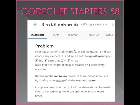 CODECHEF - Starters 58 Contest - Break The Elements Problem - Explanation with Solution in Tamil