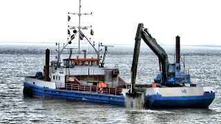 Heuvelmann Ibis Baggerschiff JOHANNA JOSEPHINE busy wet dredger PFED MMSI 244647000 Emden