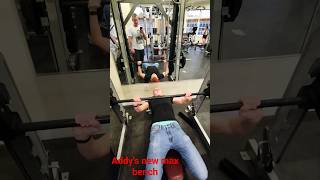 Addys new max bench press #benchpress #weight #workout #dedication #chest #loverboyvideos #exercise