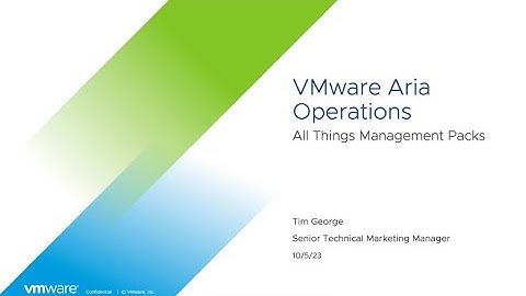 VMware Aria Operations - All Things Management Packs