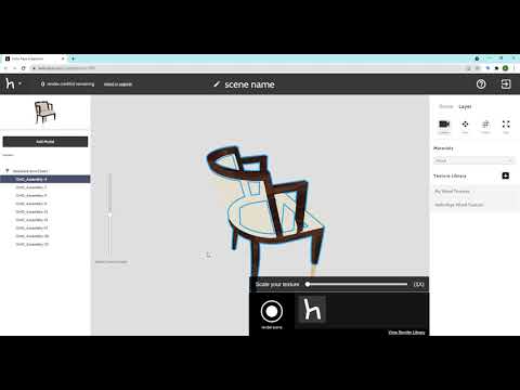 Hello Raye Snapshots demo. Customize and render 3D assets on the web and in real-time without needing to install software. The next iteration, already being developed, will allow furniture brands to publish their product mappings (including price, hiding layers, textures, and materials) onto their own website in the form of a smart 3D product visualization and configuration tool.