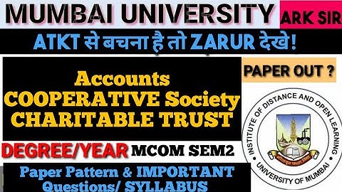 ACCOUNTING of Housing Soceity & Charitable Trust |MCOM SEM2 NEP 2025|❤️👨‍👦‍👦Mumbai University