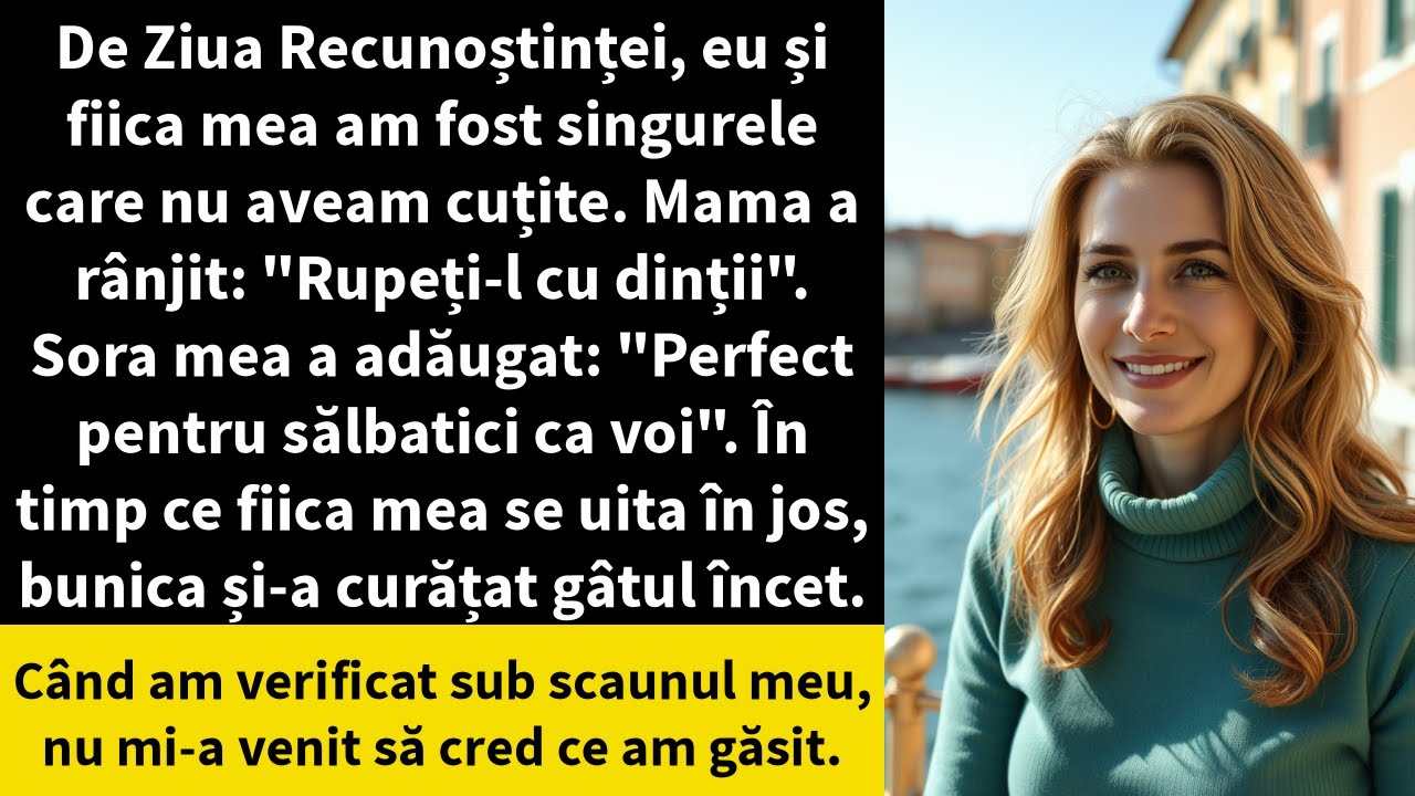 De Ziua Recunoștinței, eu și fiica mea am fost singurele care nu aveam cuțite. Mama a rânjit: