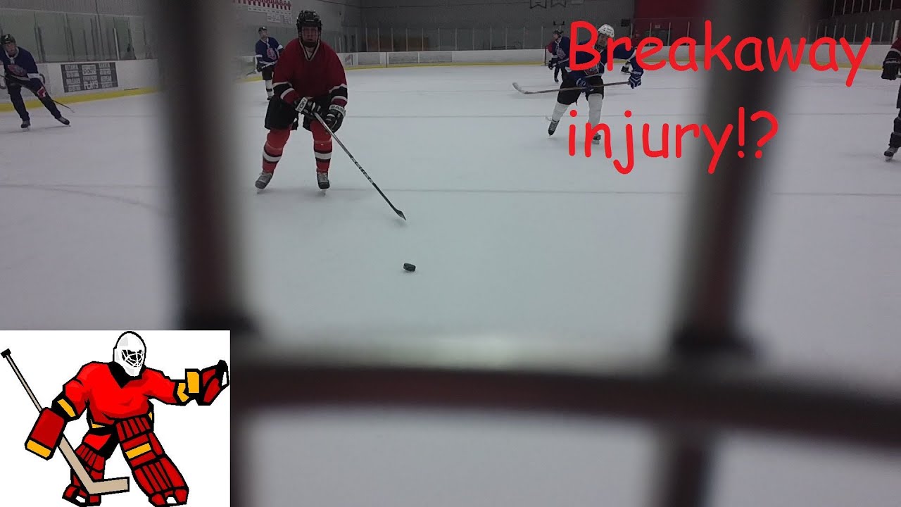 Breakaway injury!? POV ice hockey goaltending YouTube