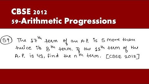 (CBSE 2012),  59  Arithmetic Progressions