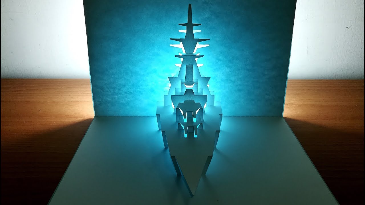 3d battleship|Battleship Pop up card|paper art|origami|kirigami|3d戰艦卡片 ...