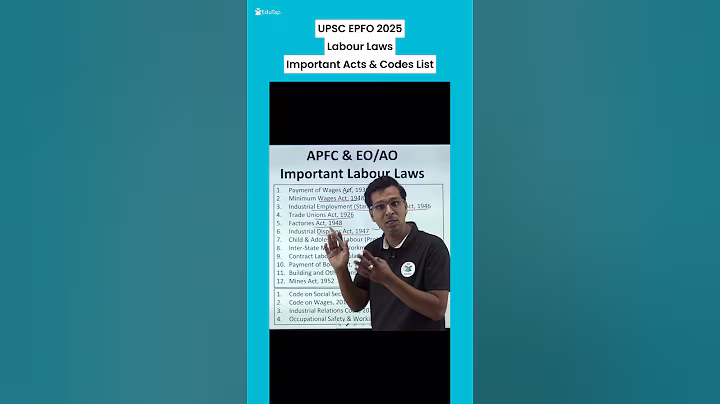 UPSC EPFO Syllabus 2025 | UPSC EPFO Important Topics for Industrial Relations & Labour Laws | EduTap