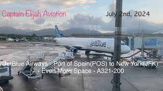 JetBlue Airways - Port of Spain POS to New York JFK