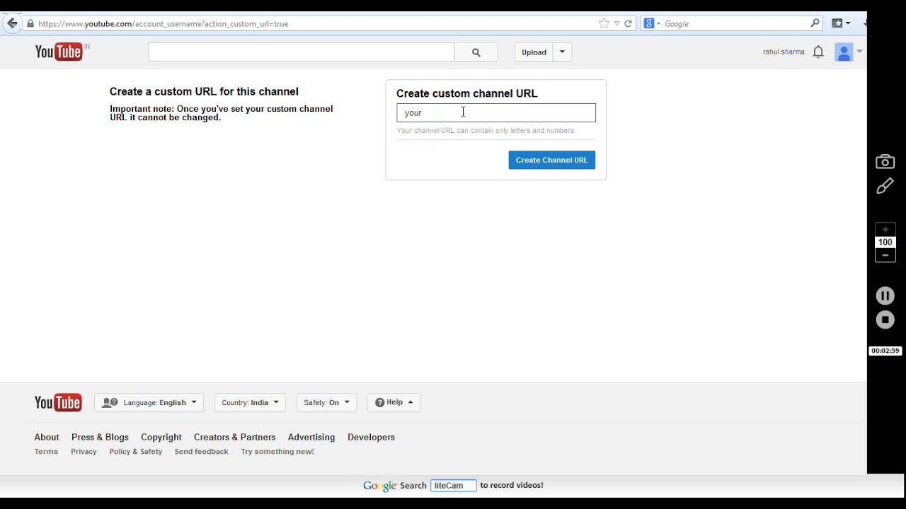 Youtube Url Name HOW TO CHANGE YOUR YOUTUBE URL NAME - YouTube