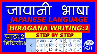 japanese language (In Nepali) - hiragana writing -1- जापानी भाषा - हिरागाना लेखन -1- n5