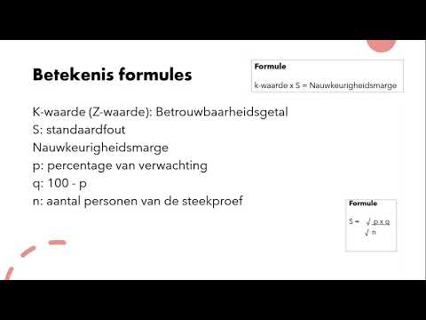 Formules, berekenen van steekproefomvang, nauwkeurigheidsmarge en standaardfout. KE4 Marktonderzoek