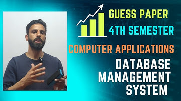 Guess paper of Computer Applications| 4th semester| Database management system| Kashmir University