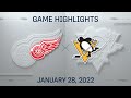 NHL Highlights | Red Wings vs. Penguins - Jan 28, 2022