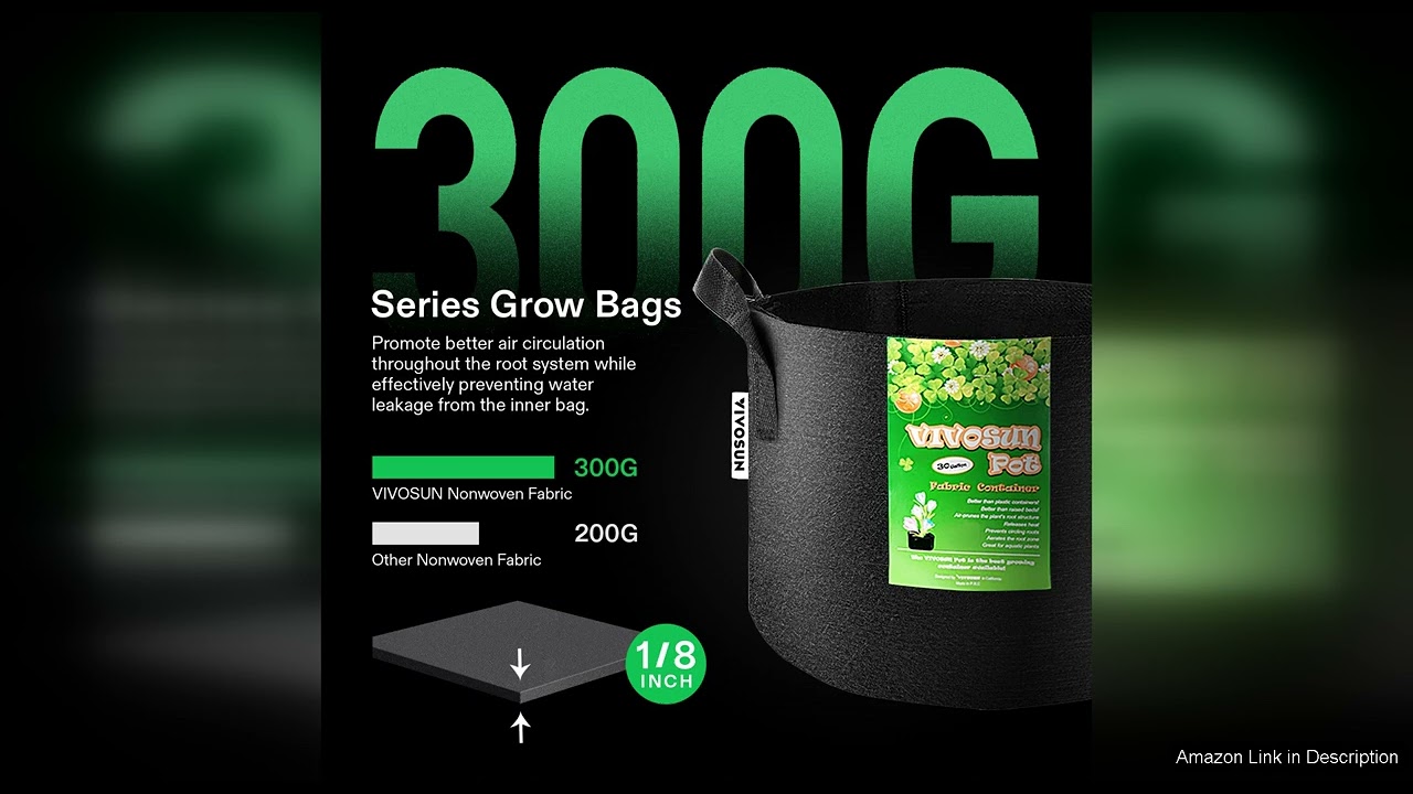 VIVOSUN 5-Pack 5 Gallon Grow Bags Heavy Duty Review