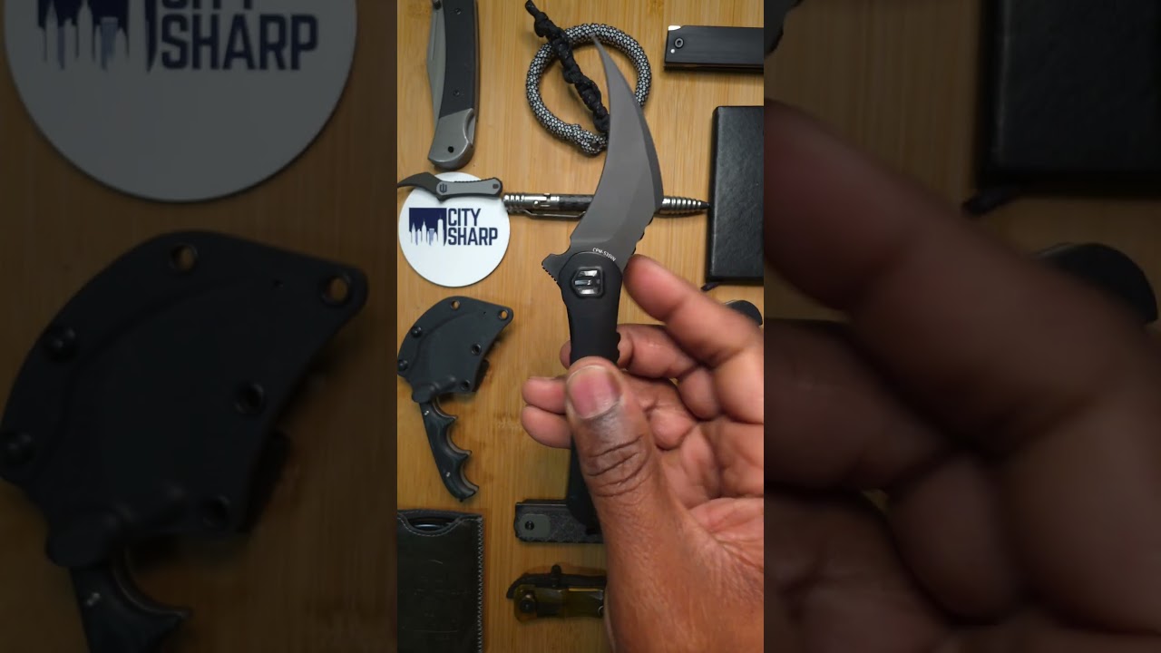 SHIELDON Scythe(XL) Black Titanium Handle DLC Coating CPM-S35VN