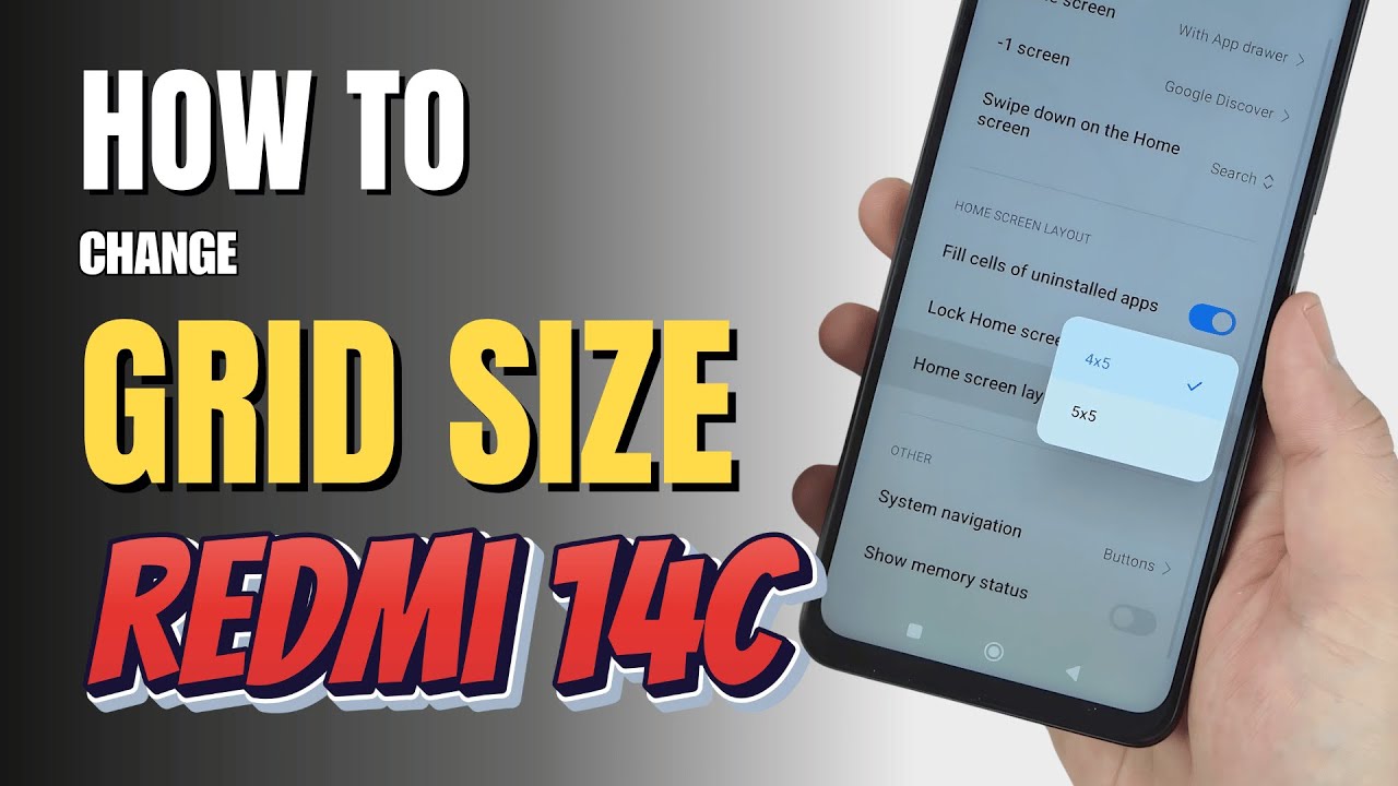 How to change Grid size on Redmi 14C - YouTube