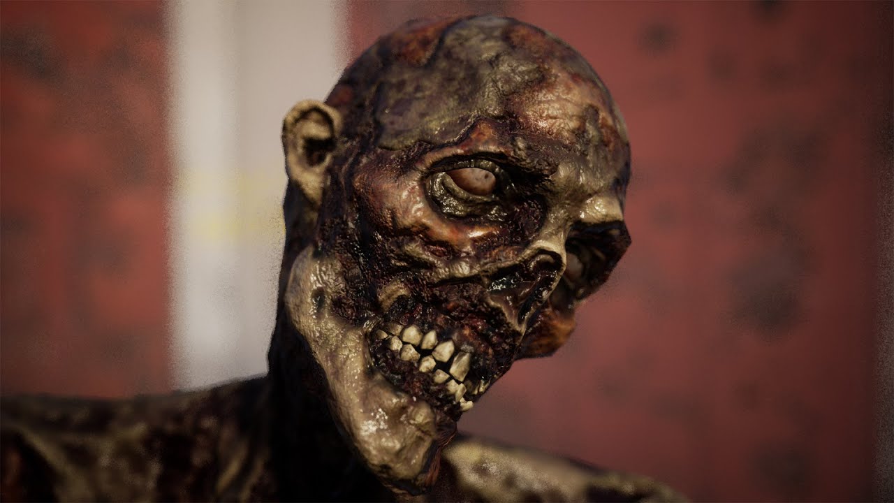 Decayed Zombie A. Motions and Materials Test. Unreal Engine