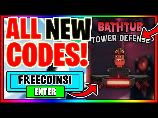 NEW* ALL WORKING UPDATE CODES FOR BATHTUB TOWER DEFENSE! ROBLOX BATHTUB  TOWER DEFENSE CODES! 