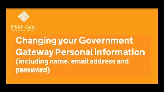 Changing your Government Gateway personal information