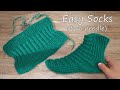 Легкие носки на двух спицах | Easy Socks Two Needle Knitting Pattern