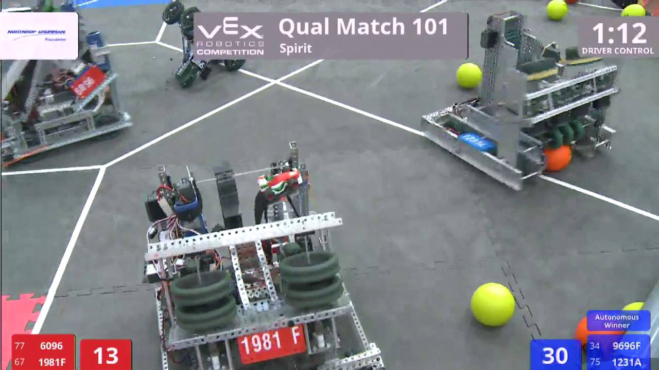 VEX Worlds 2016 - VRC Middle School - Spirit - Qual 101 (6096 1981F) 126 vs 77 (9696F 1231A)