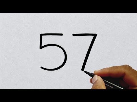 How To Draw Rabbit And Flower From Number 57 Easy Step By Step Tutorial | Creative Art Ideas 