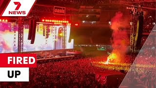 Oasis Liam Gallagher’s expletive laden rant after a fan threw a flare into the crowd | 7NEWS