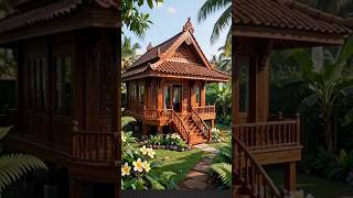 Rumah panggung bahan kayu jati #rumahpanggung #videoai #videoviral