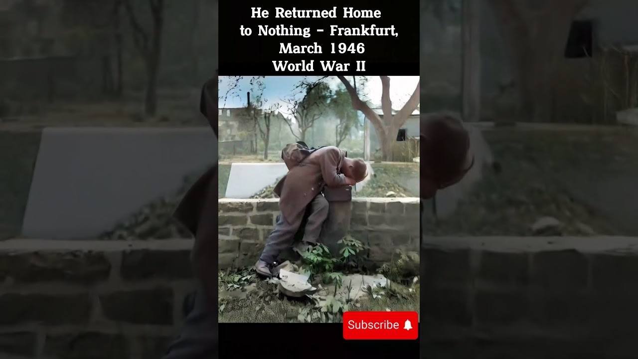Colorized History World War II Photo. He Returned Home to Nothing – Frankfurt, March 1946 WW2
