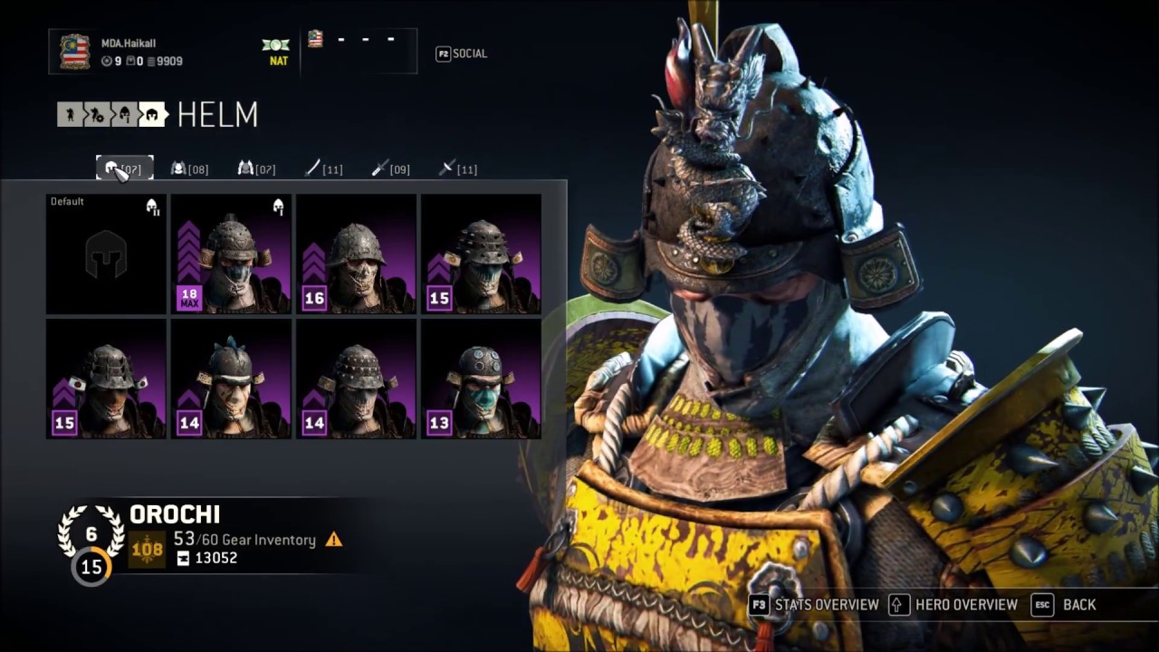 For Honor Reputation 6 Orochi Heroic Gear Showdown - YouTube