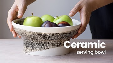 How to make a ceramic bowl with engobe and sgraffito decoration