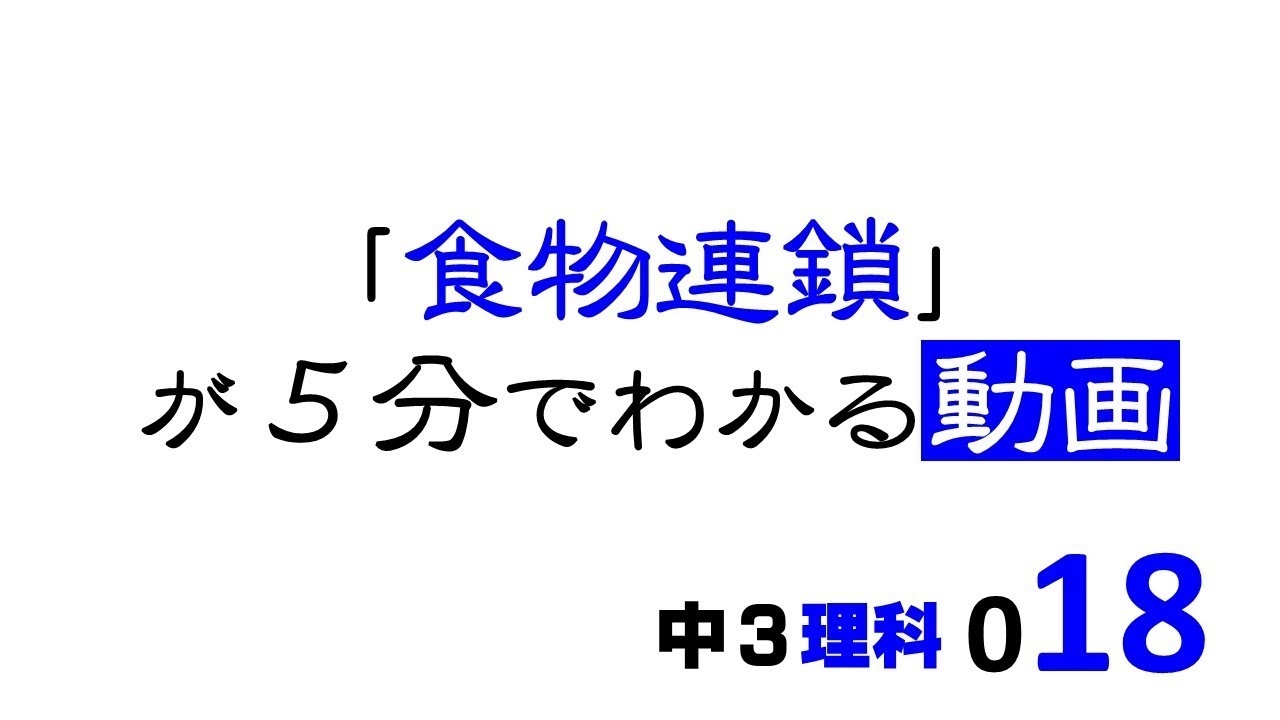 中3理科 食物連鎖 Youtube