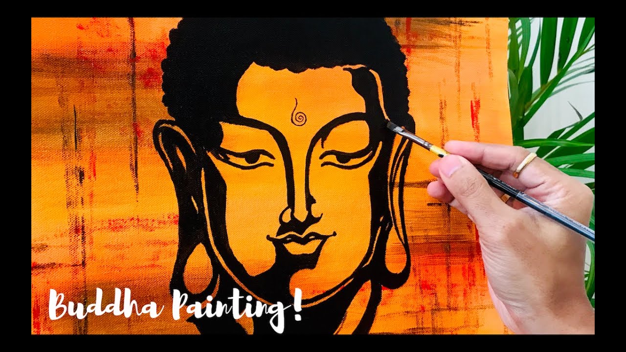 Buddha Acrylic Painting Easy | Simple Buddha Painting For Beginners ...