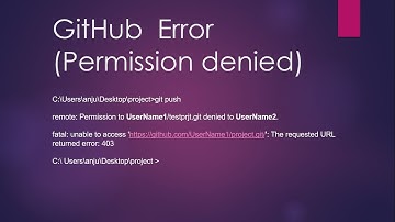 GitHub  Error (Permission denied 403)