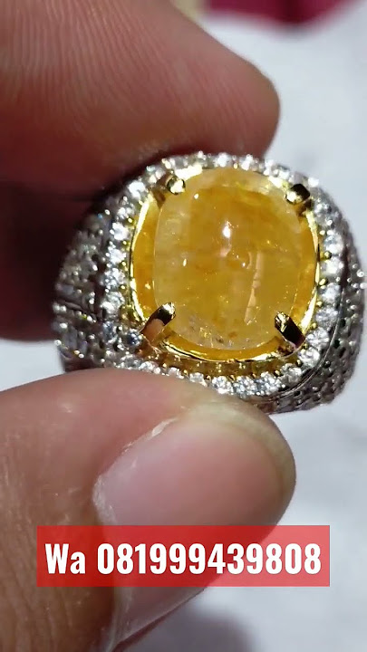 Natural yellow sapphire ceylon srilanka 7,55crt / mirah cempaka lawas / gemstone / wa 081999439808