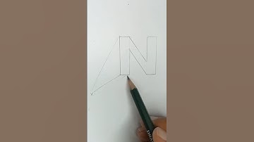 Draw 3D letter "N" || One point perspective #art #pencilsketch #viral #sketchart #drawing