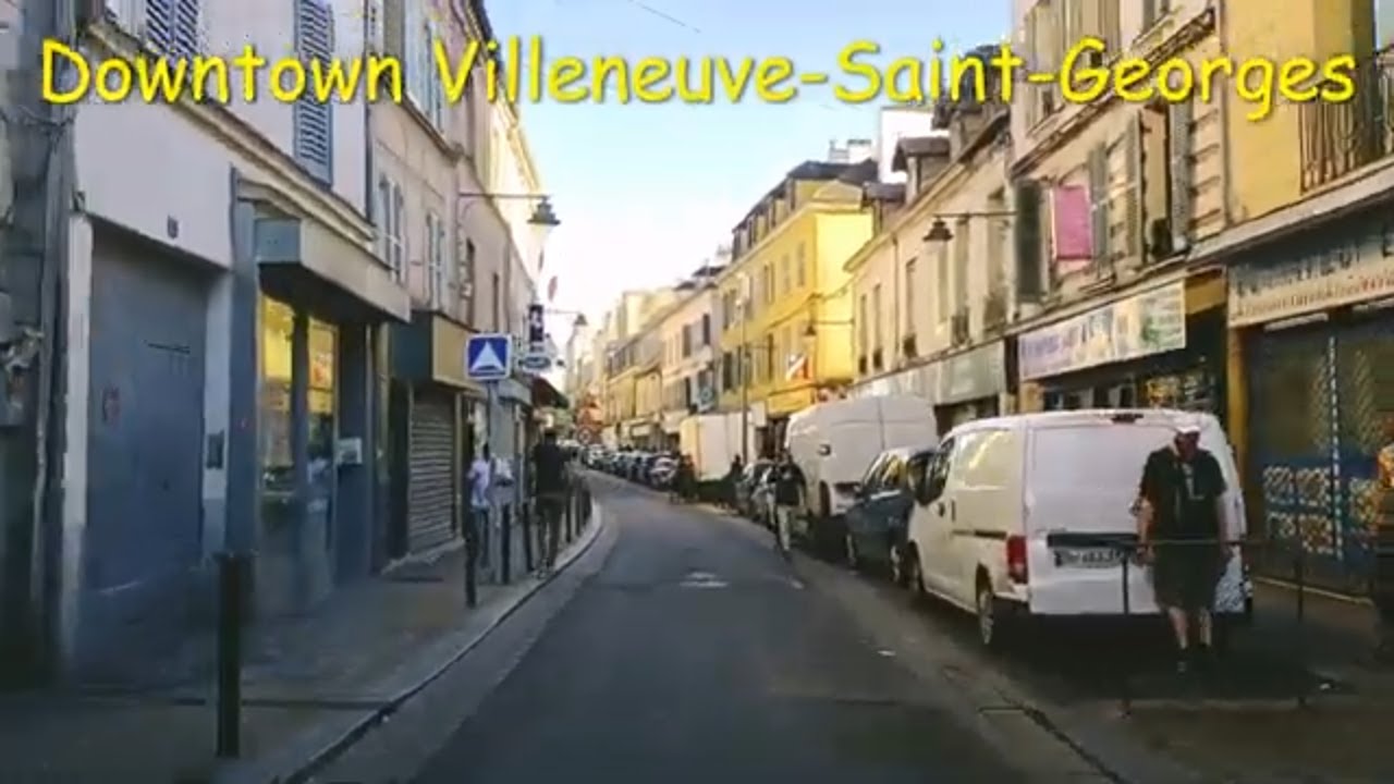 Downtown Villeneuve-Saint-Georges - Driving- French region