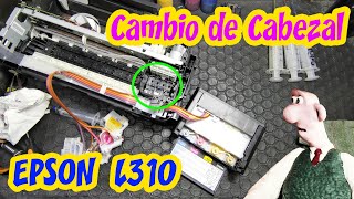 Impresora Epson L310 Cambio de Cabezal limpieza de bomba de succion y cambio de tinta de sublimacion