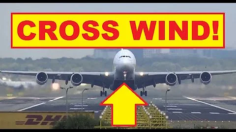 Emirates A380 Cross Wind Take Off: Departing Windy Gusty Birmingham Airport