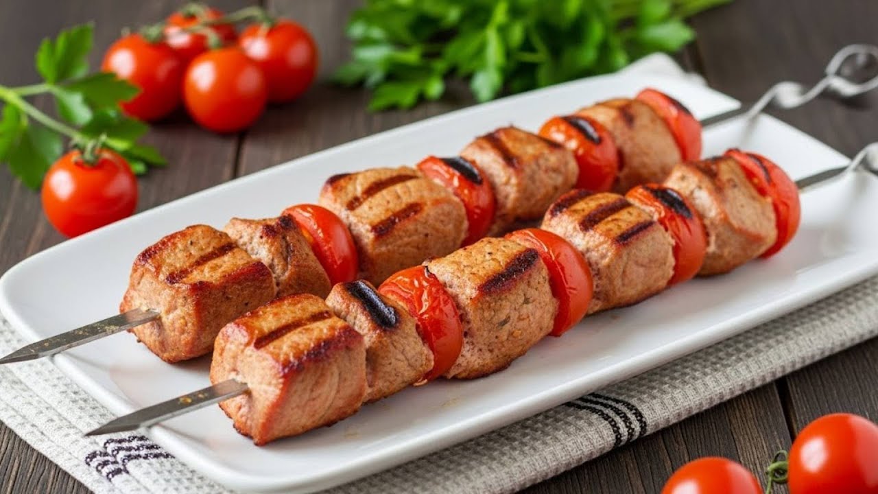 BBQ Grilled Pork Kebab Recipe (HOW to Make Pork Kebabs with Tomatoes) YouTube