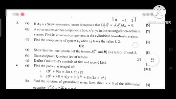MATHEMATICAL METHODS FOR PHYSICS Question paper (1st semester)2024/MSc Physics/#sambalpuruniversity 