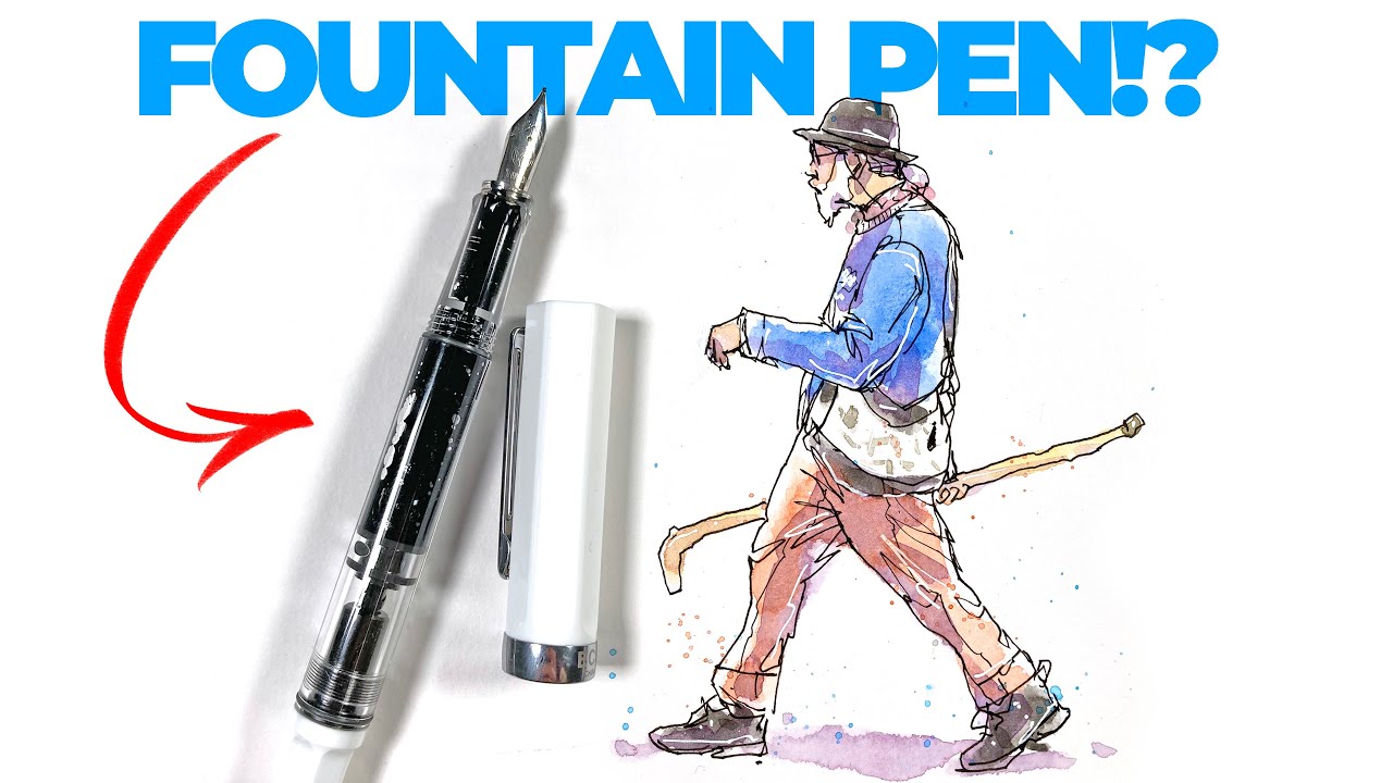 Пробую рисовать людей ПЕРЬЕВОЙ РУЧКОЙ! (TWSBI ECO)