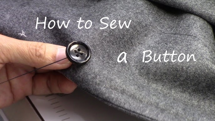 Sewing a button back on a suit jacket 