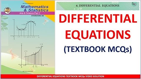 DIFFERENTIAL EQUATION TEXTBOOK MCQs l 12TH STD l MHT-CET l IMPULSE BATCH l SAINI SIR