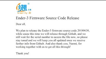 Creality 3D Ender-3 3d printer Firmware Source Code Release (UPDATE 20180704)