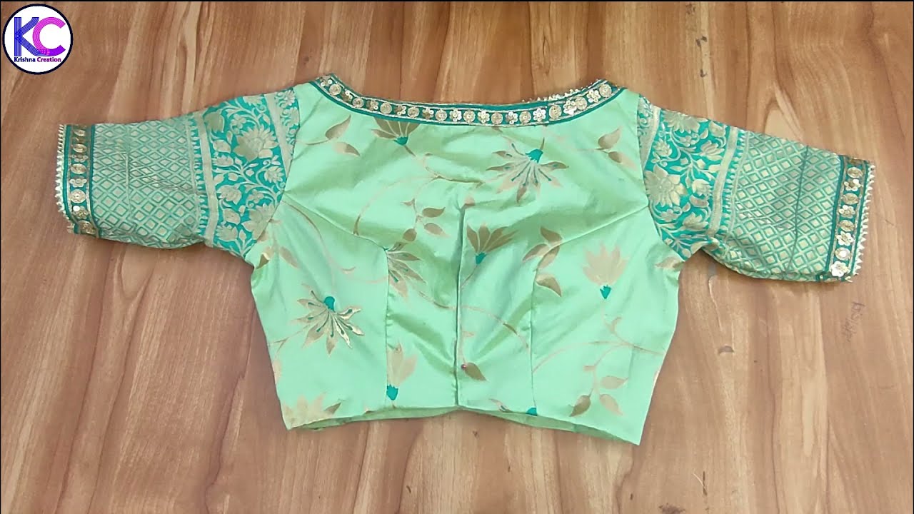 Front boat neck & back deep neck blouse||Krishna creation